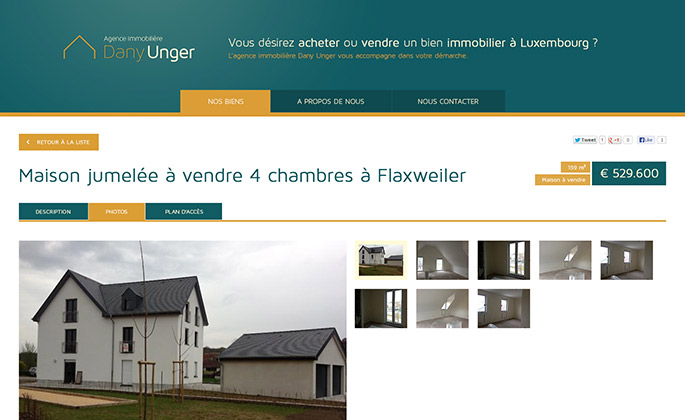 Dany Unger Immobilière website